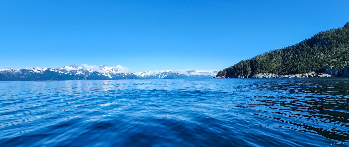 Resurrection Bay — panoramic view of Resurrection Bay near Seward Alaska, photography by Jon Canis
